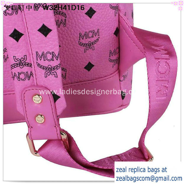 High Quality Replica MCM Medium Top Studs Backpack MC4232 Rosy